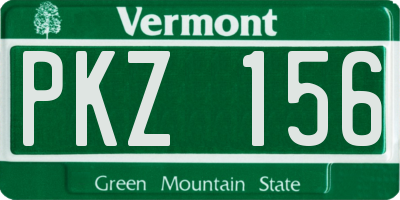 VT license plate PKZ156