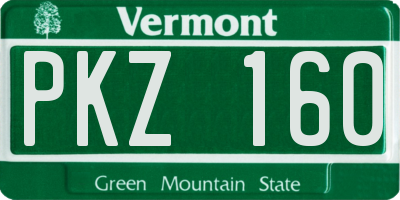 VT license plate PKZ160