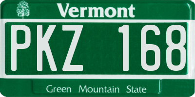 VT license plate PKZ168