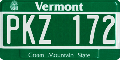 VT license plate PKZ172