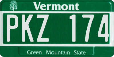 VT license plate PKZ174