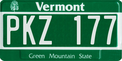 VT license plate PKZ177
