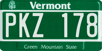 VT license plate PKZ178