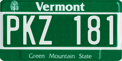 VT license plate PKZ181