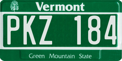 VT license plate PKZ184