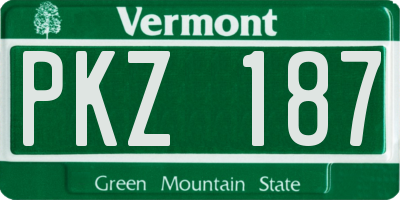 VT license plate PKZ187