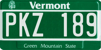 VT license plate PKZ189