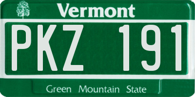 VT license plate PKZ191
