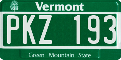 VT license plate PKZ193