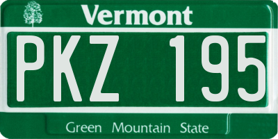 VT license plate PKZ195