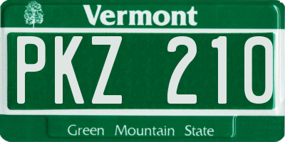 VT license plate PKZ210