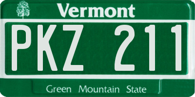 VT license plate PKZ211