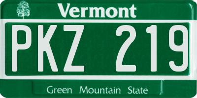 VT license plate PKZ219