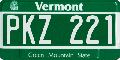 VT license plate PKZ221