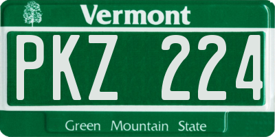 VT license plate PKZ224