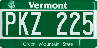 VT license plate PKZ225