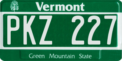 VT license plate PKZ227