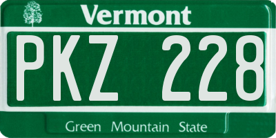 VT license plate PKZ228