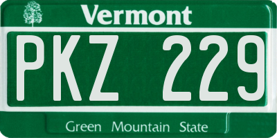VT license plate PKZ229