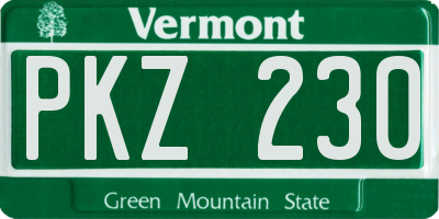 VT license plate PKZ230