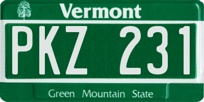 VT license plate PKZ231