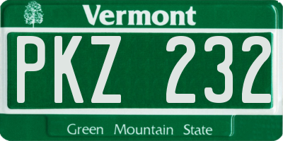 VT license plate PKZ232