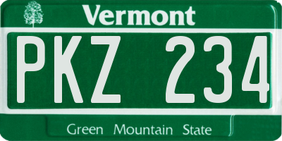 VT license plate PKZ234