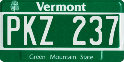 VT license plate PKZ237