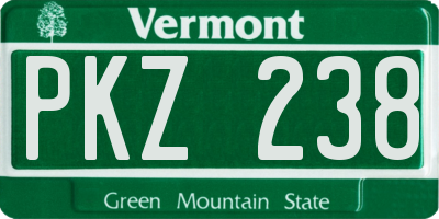 VT license plate PKZ238