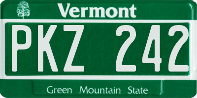 VT license plate PKZ242