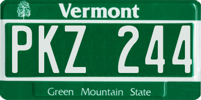 VT license plate PKZ244