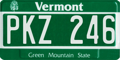 VT license plate PKZ246