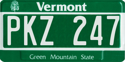 VT license plate PKZ247