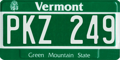 VT license plate PKZ249