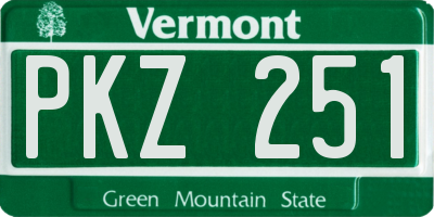 VT license plate PKZ251