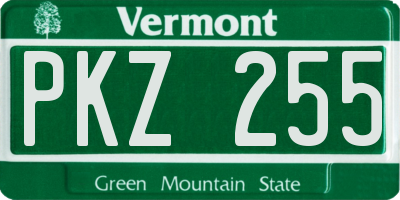 VT license plate PKZ255
