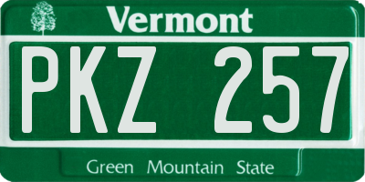 VT license plate PKZ257
