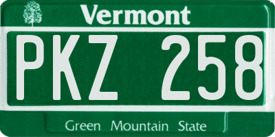 VT license plate PKZ258