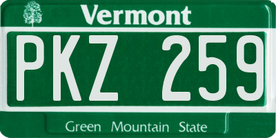 VT license plate PKZ259