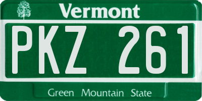 VT license plate PKZ261