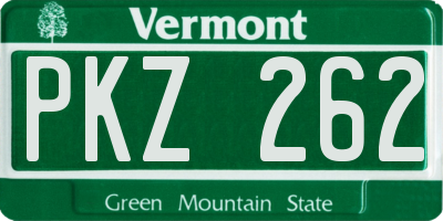 VT license plate PKZ262