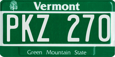 VT license plate PKZ270