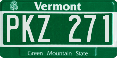 VT license plate PKZ271