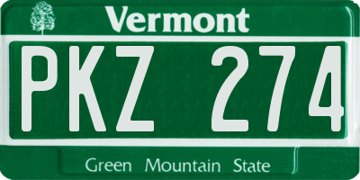 VT license plate PKZ274