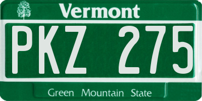 VT license plate PKZ275