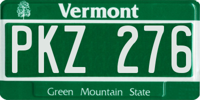VT license plate PKZ276