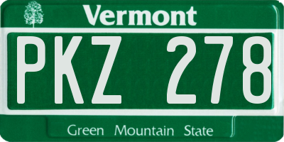 VT license plate PKZ278