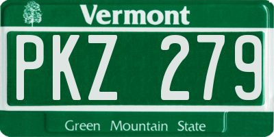 VT license plate PKZ279