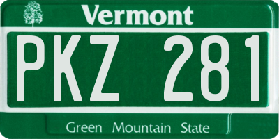 VT license plate PKZ281
