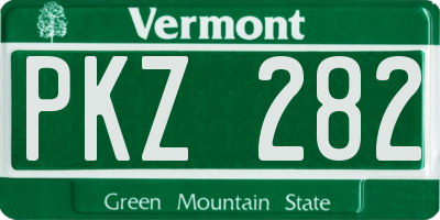 VT license plate PKZ282
